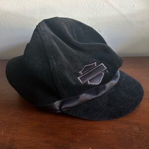 Vintage Harley Davidson Velour Newsboy Hat